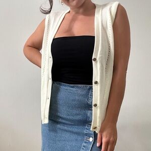 Vintage lightweight knit sleeveless cardigan NWT